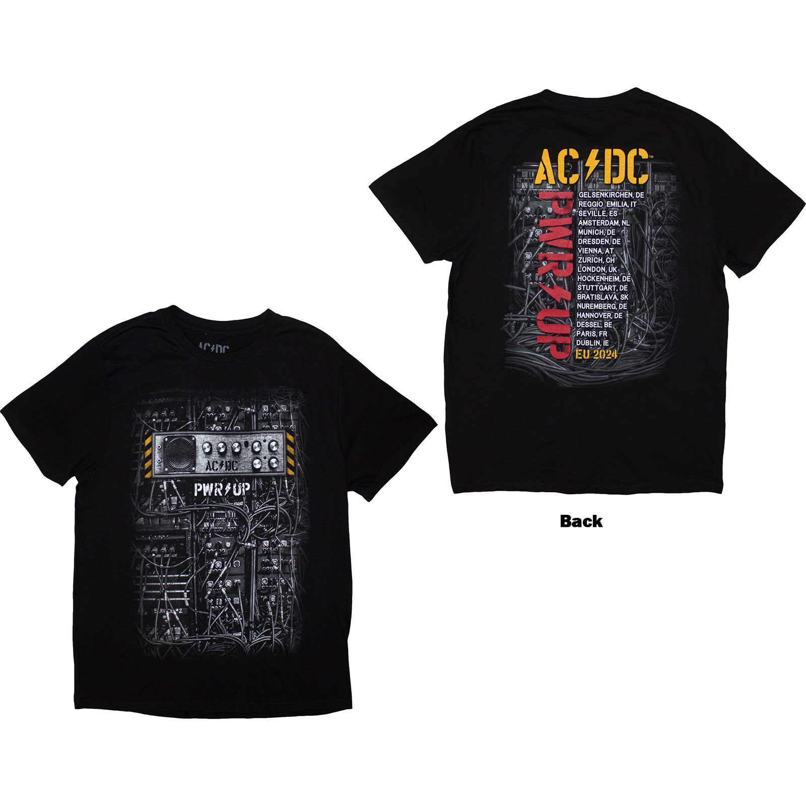 Tričko AC/DC - Control Wires PWR-UP EU Tour '24, Unisex,Čierna,3XL