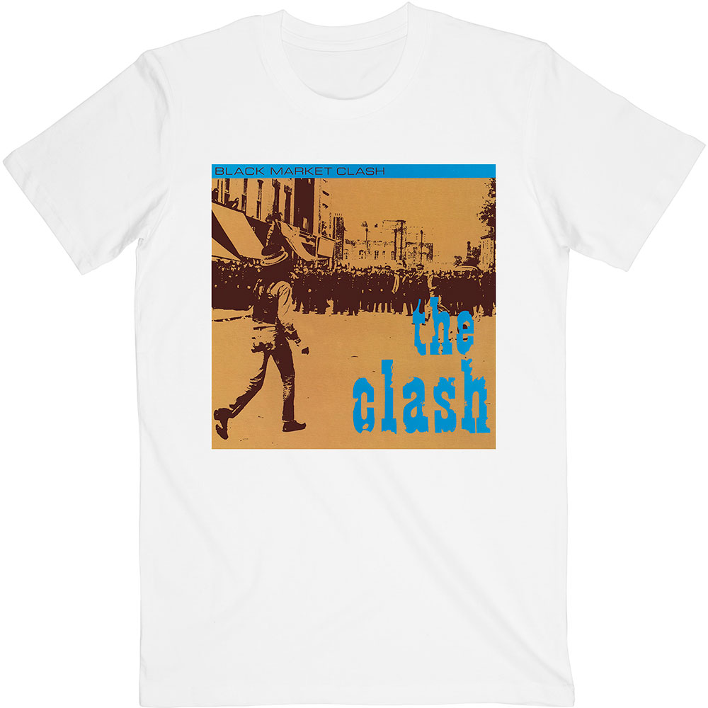 Tričko The Clash - Black Market, Unisex,Biela,XXL