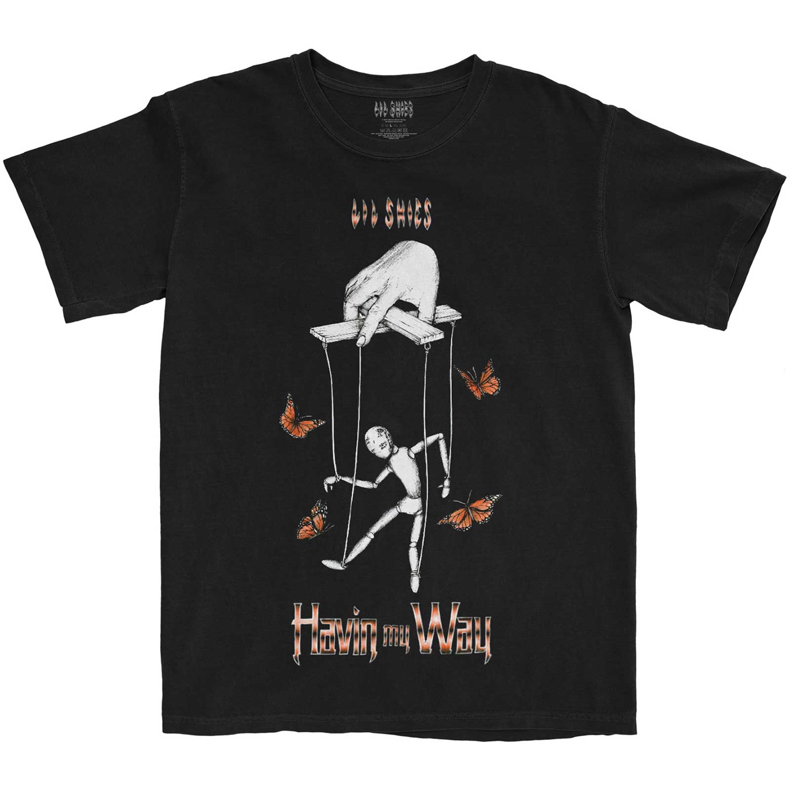 Tričko Lil Skies - Butterfly Puppet, Unisex,Čierna,XXL