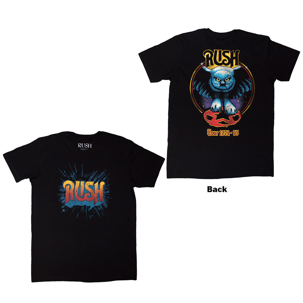Tričko Rush - Tour '74-'75, Unisex,Čierna,XXL
