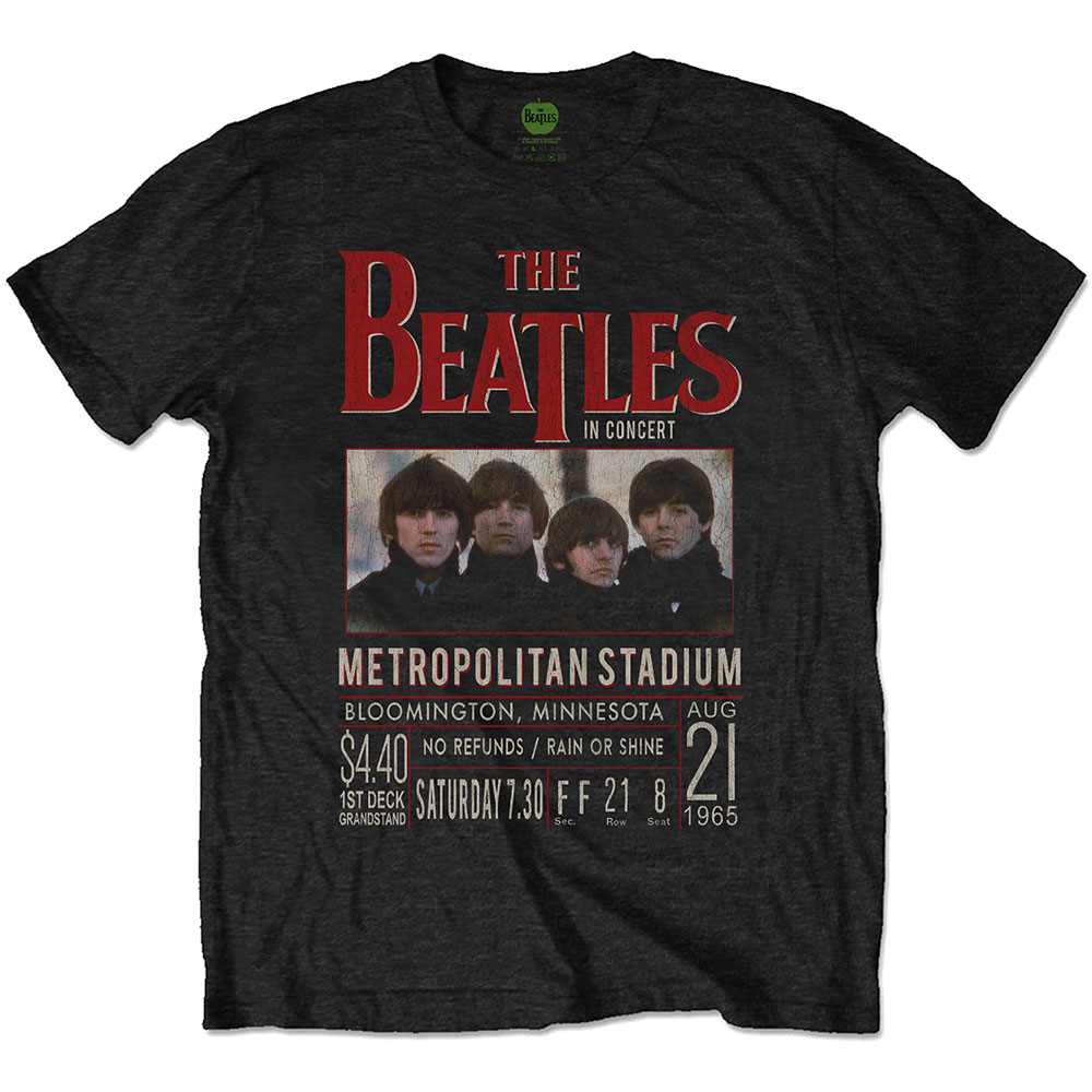 Tričko The Beatles - Minnesota 1965, Unisex,Čierna,XL