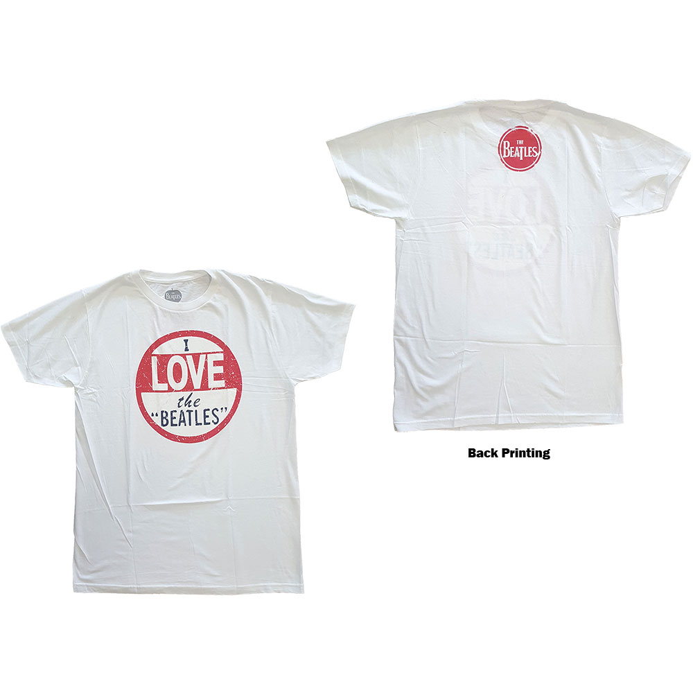 Tričko The Beatles - I Love The Beatles, Unisex,Biela,XXL