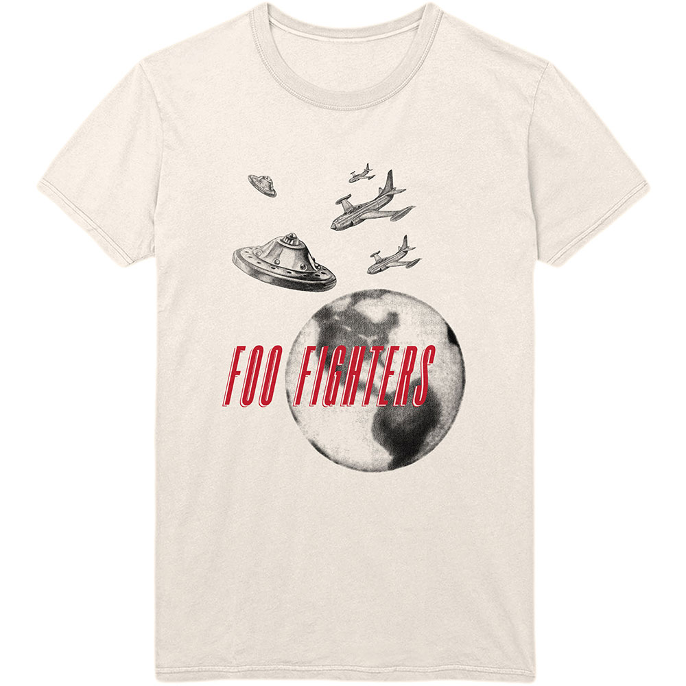 Tričko Foo Fighters - UFO Planes, Unisex,Natural,XXL