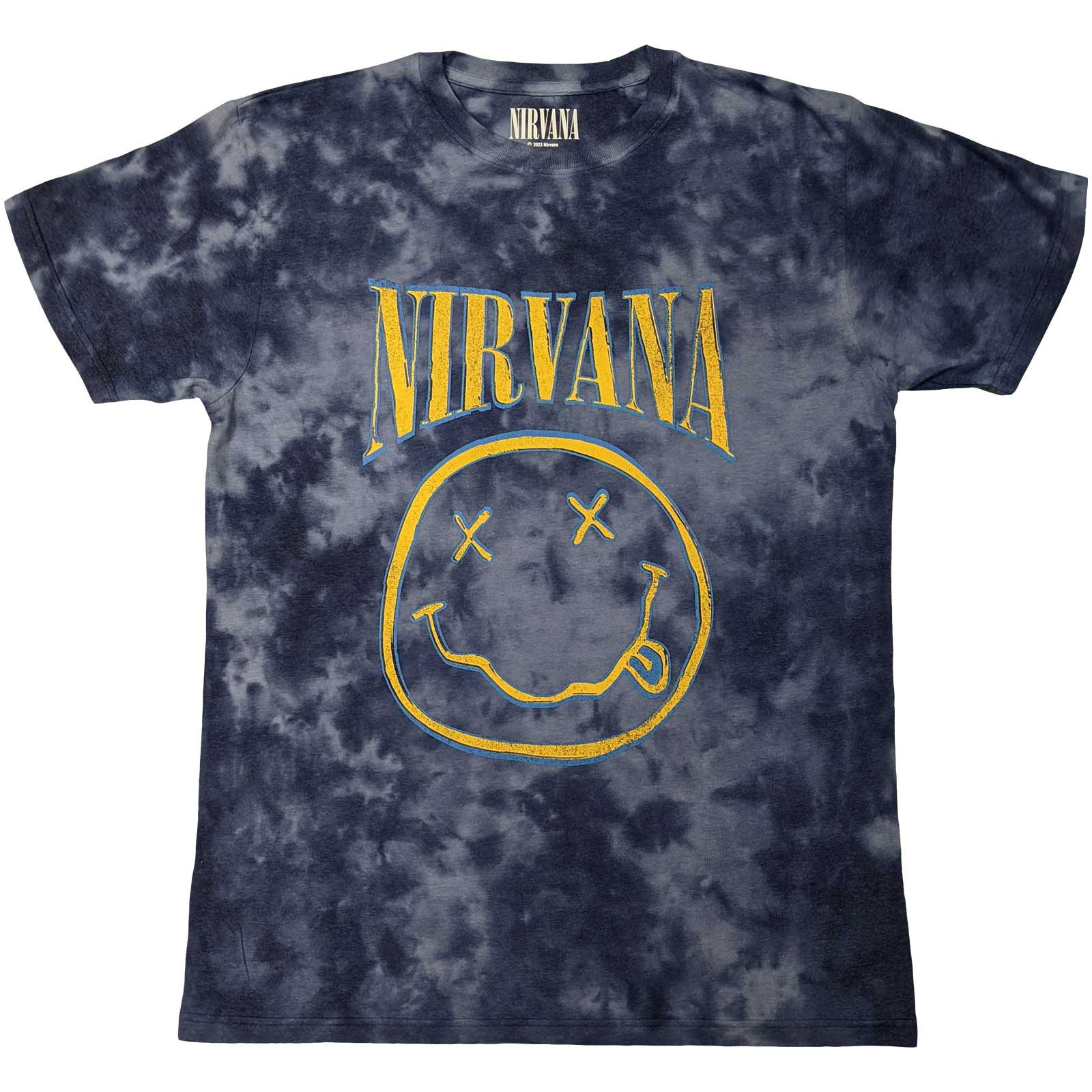 Tričko Nirvana - Smiley Blue Stroke, Unisex,Modrá,XXL