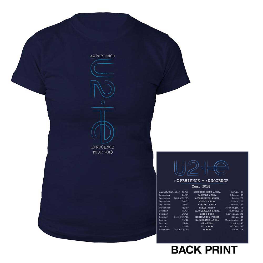 Tričko U2 - I+E Paris Event 2015, Unisex,Modrá,XXL