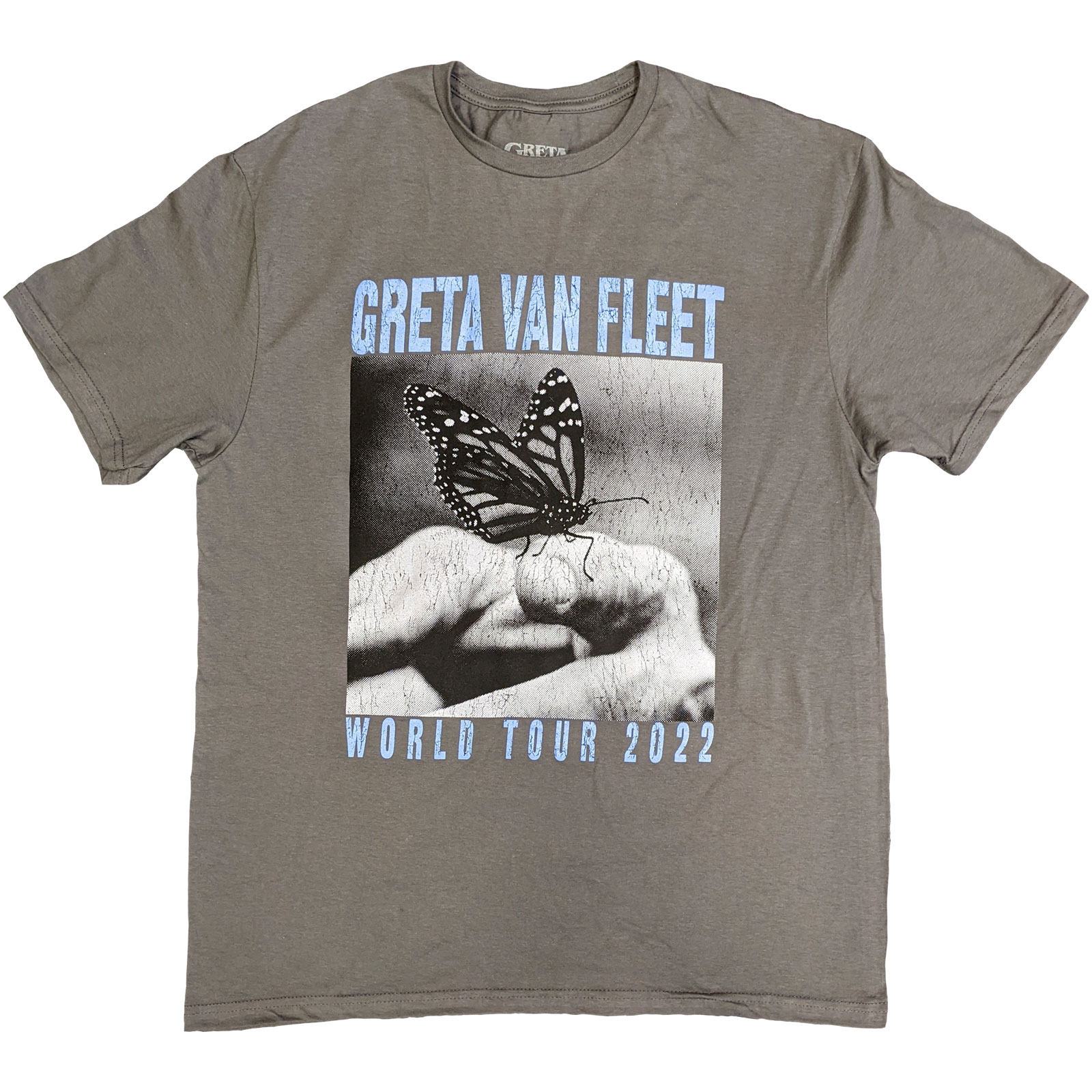 Tričko Greta Van Fleet - World Tour Butterfly, Unisex,Šedá,XXL