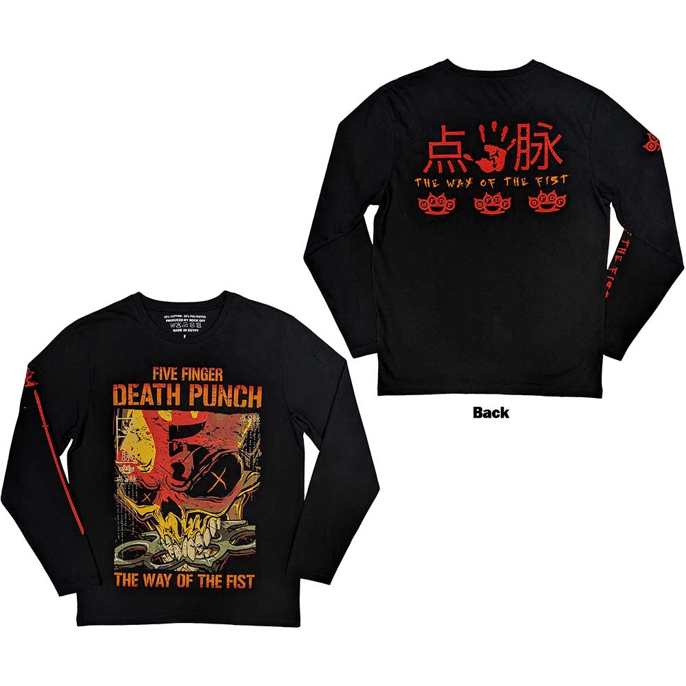 Tričko s dlhým rukávom Five Finger Death Punch - The Way Of The Fist, Unisex,Čierna,M