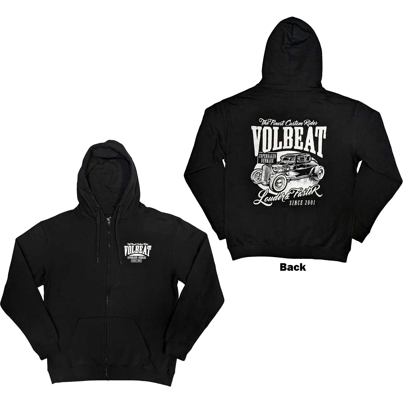 Mikina na zips Volbeat - Louder and Faster, Unisex,Čierna,L