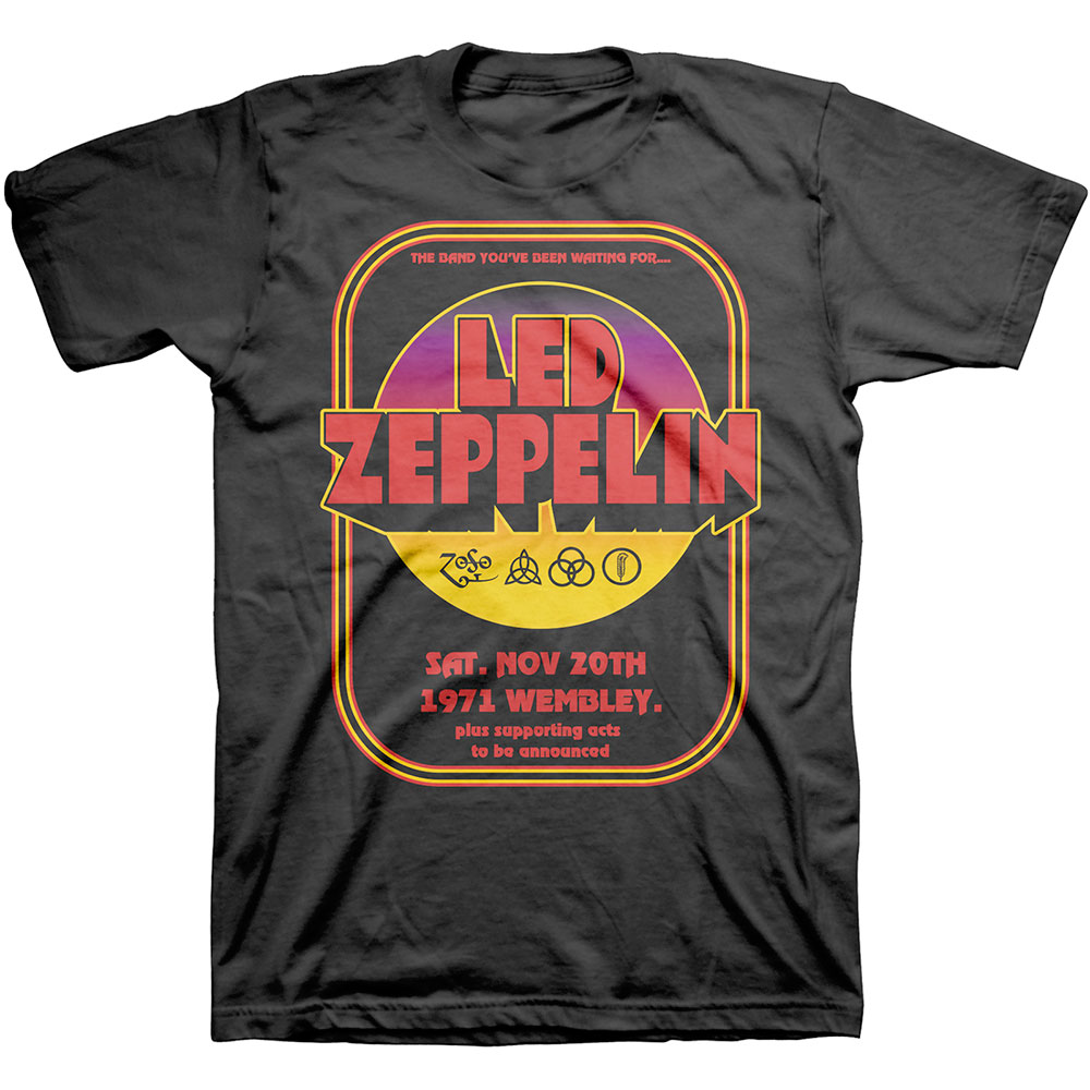 Tričko Led Zeppelin - 1971 Wembley, Unisex,Čierna,XXL