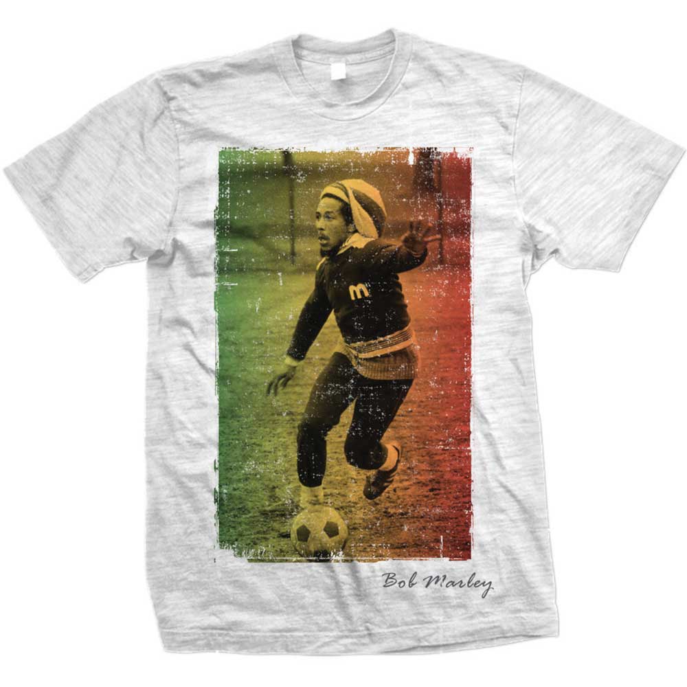 Tričko Bob Marley - Rasta Football, Unisex,Šedá,XL
