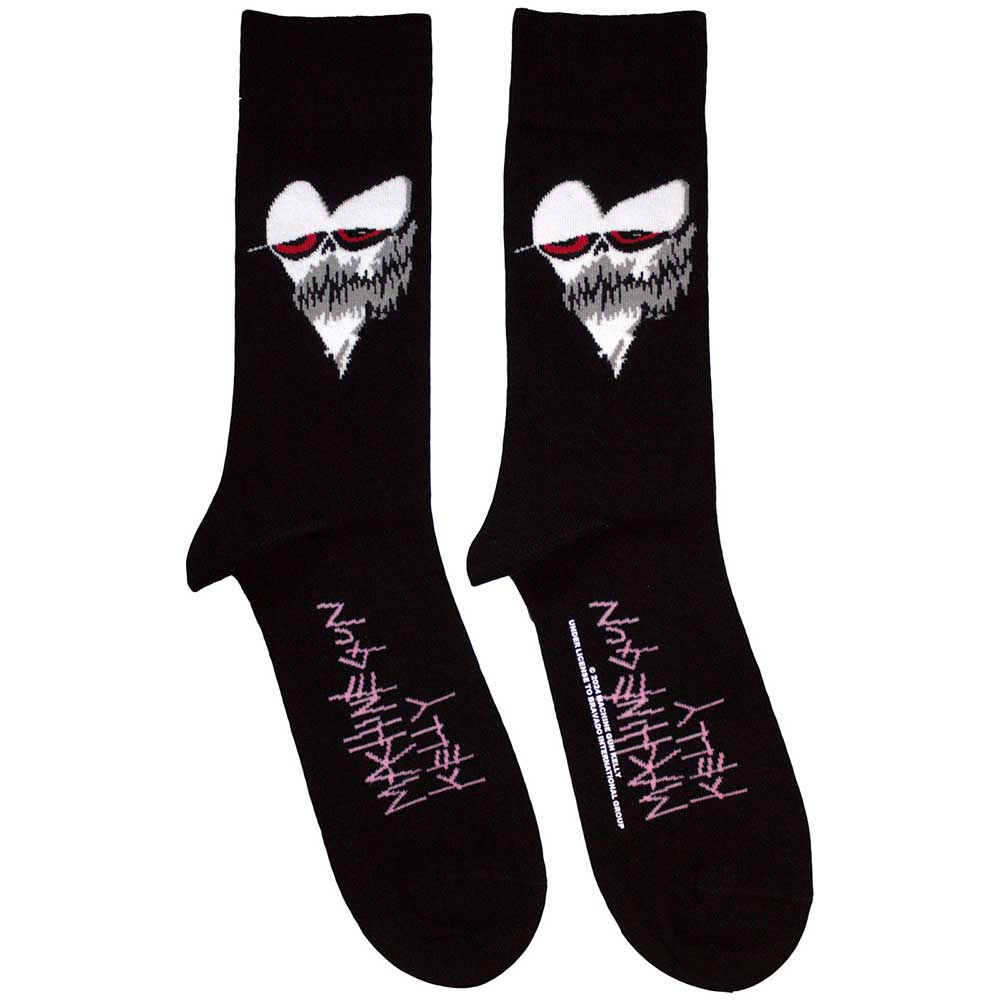 Ponožky Machine Gun Kelly - Heart Face, Unisex,Čierna,UK 7 - 11