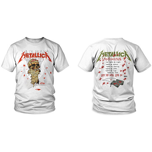 Tričko Metallica - One Landmine, Unisex,Biela,XXL
