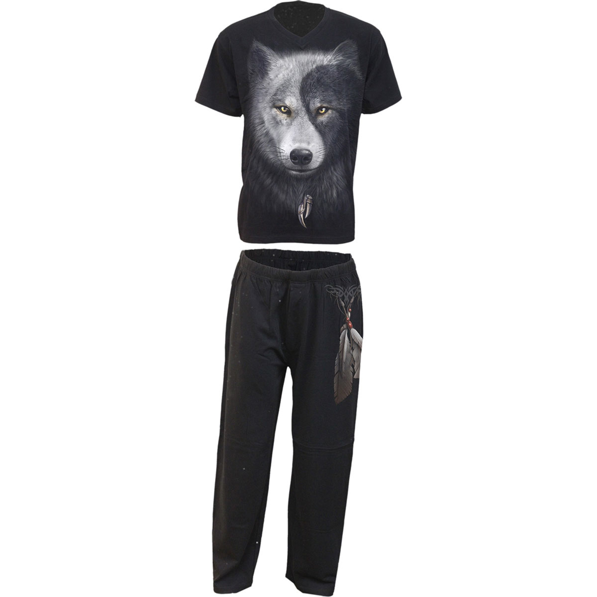 Pyžamo Spiral Stairs - Wolf Chi, Unisex,Čierna,S