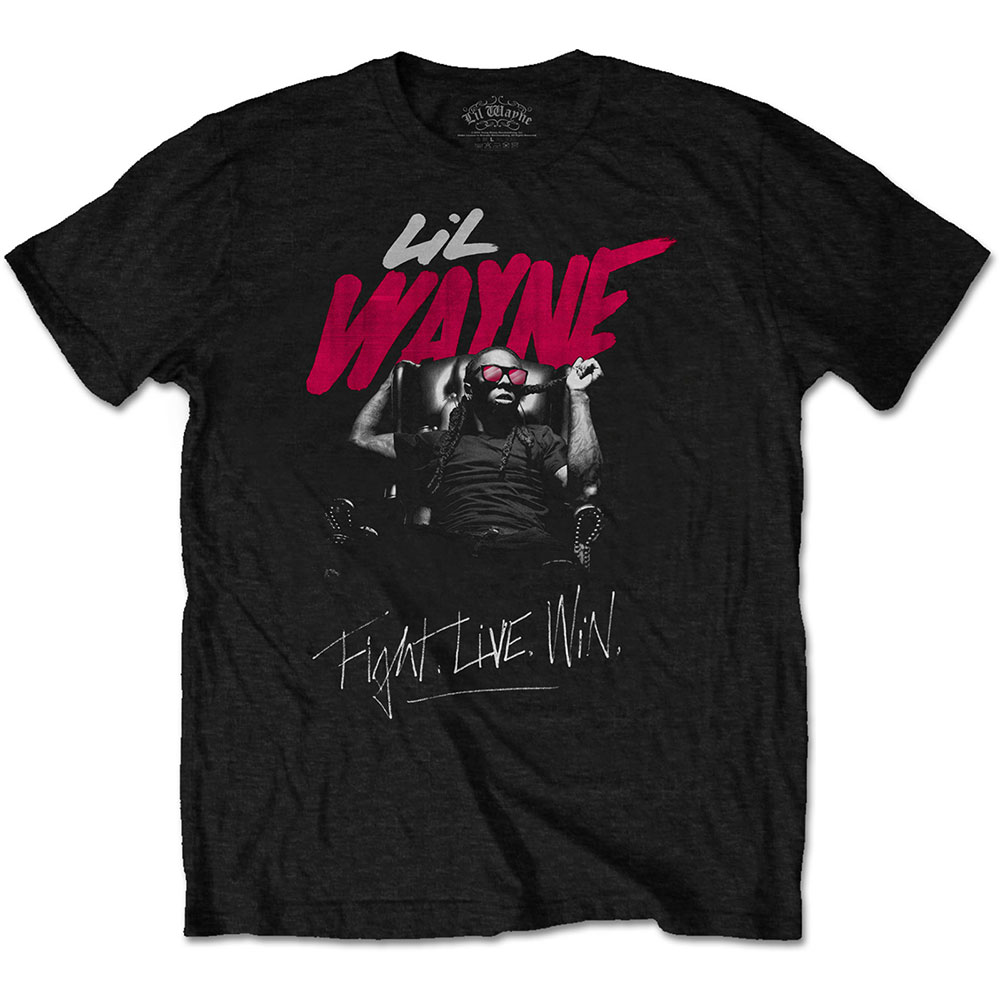 Tričko Lil Wayne - Fight, Live, Win, Unisex,Čierna,XXL