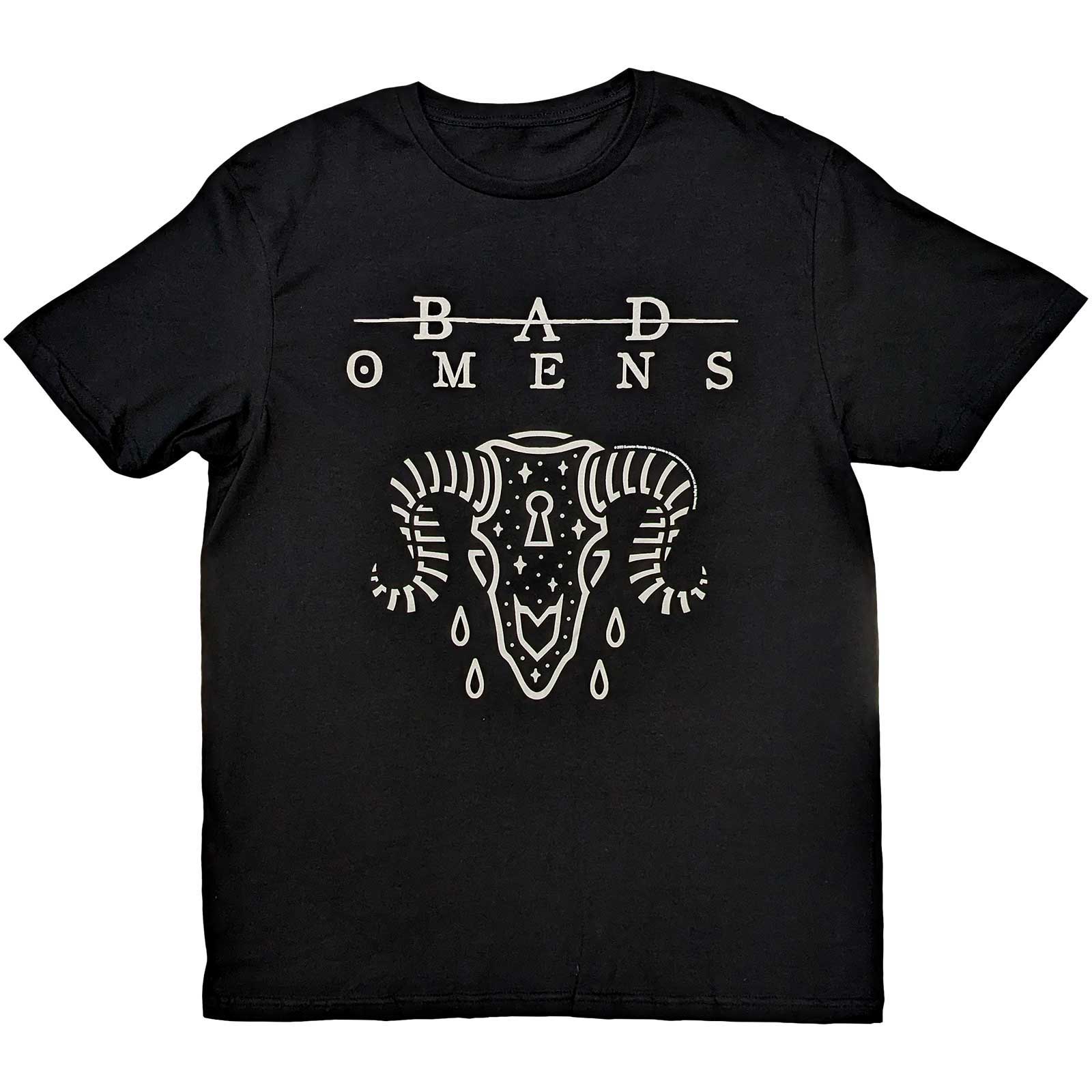 Tričko Bad Omens - Ram Skull, Unisex,Čierna,XL