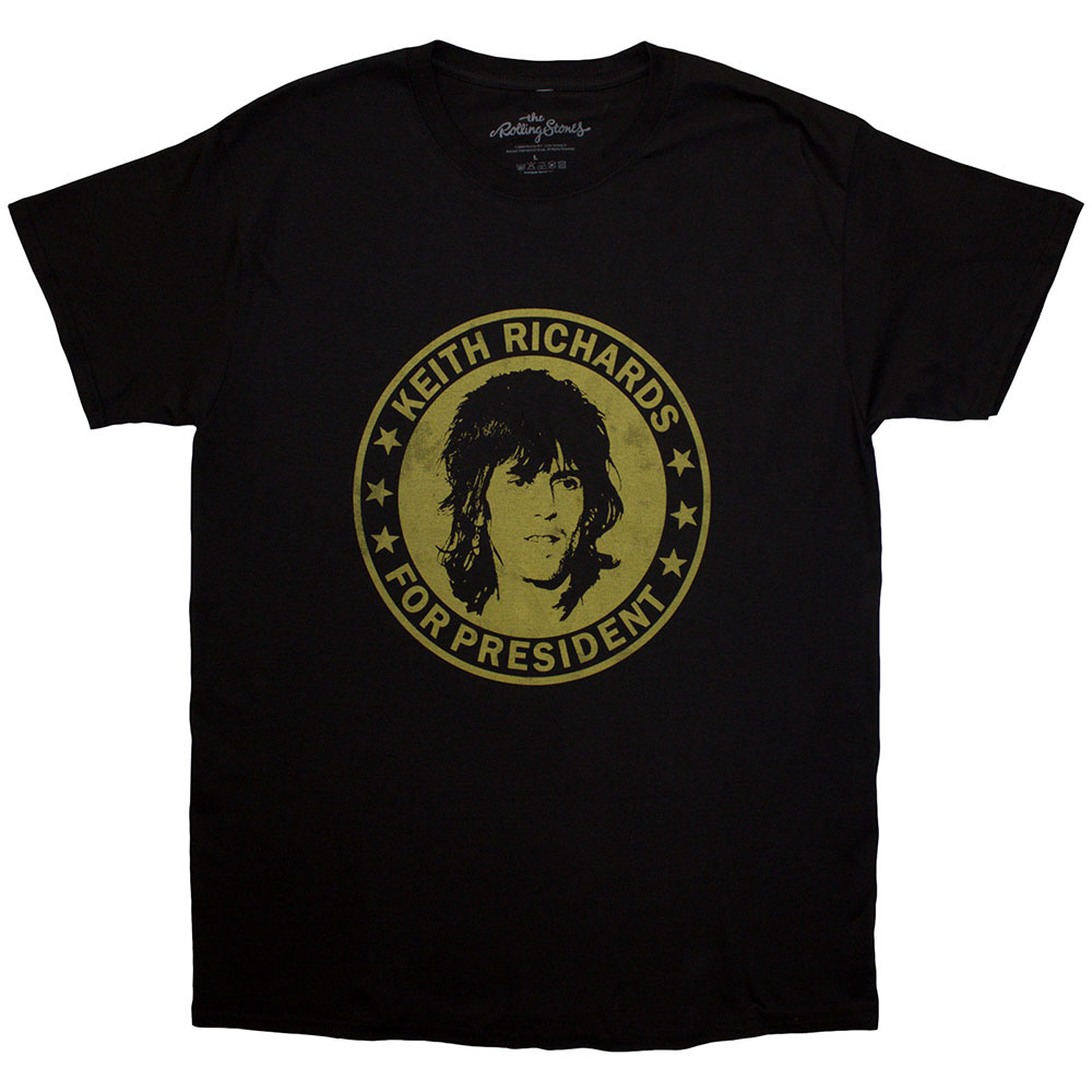 Tričko The Rolling Stones - Keith for President, Unisex,Čierna,XL