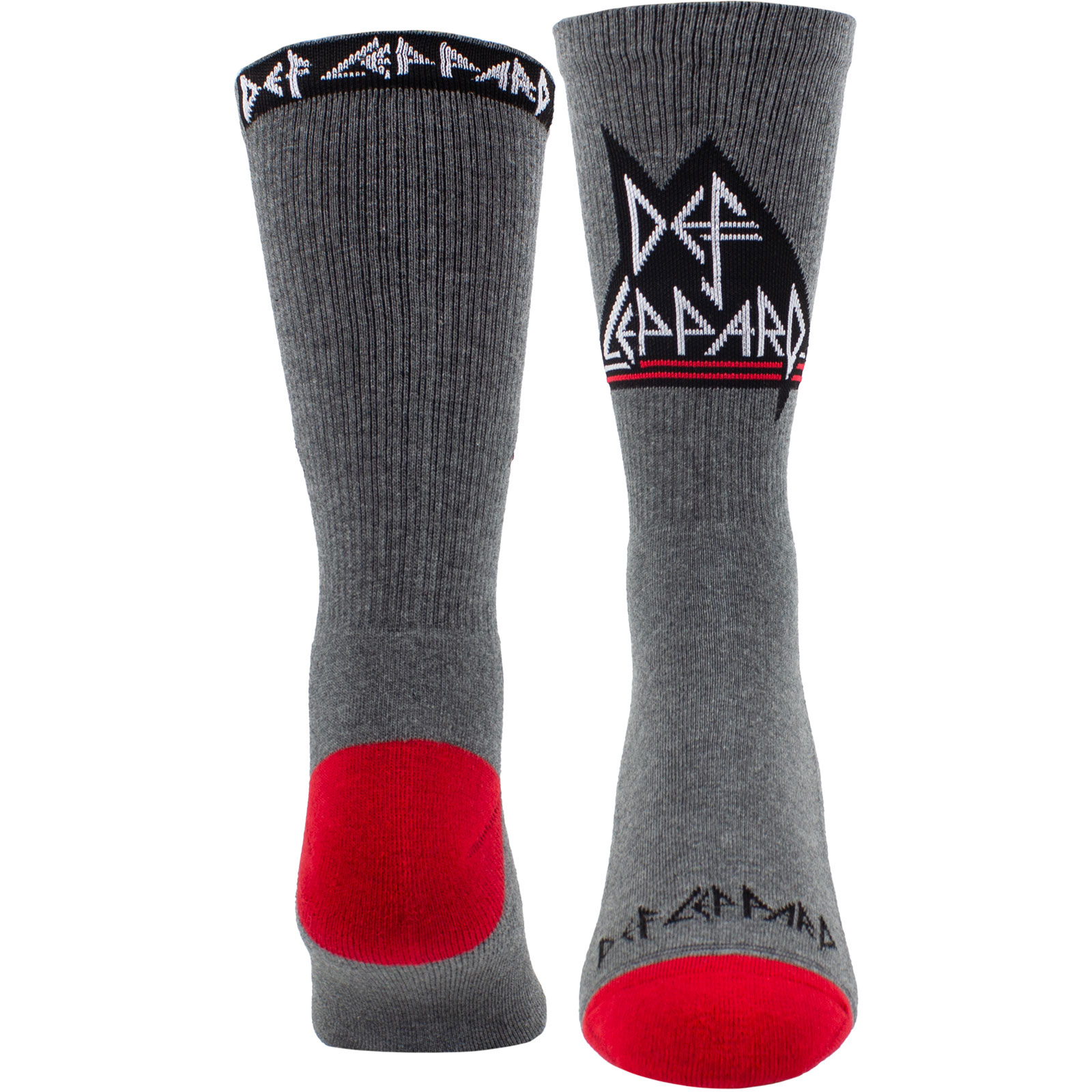Ponožky Def Leppard - Unisex Crew Socks: Logo (Grey)  (UK Size 6.5 - 11), Unisex,Šedá,Univerzálna