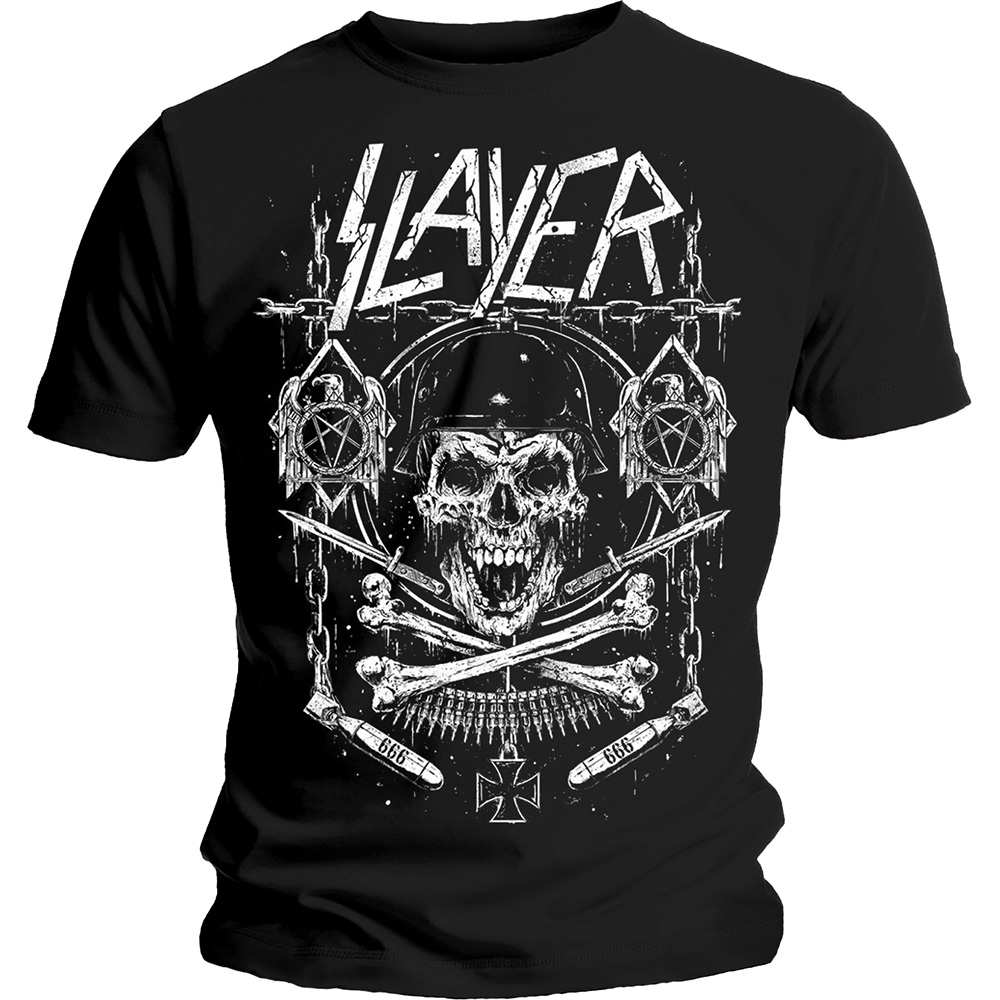 Tričko Slayer - Skull & Bones Revised, Unisex,Čierna,XXL