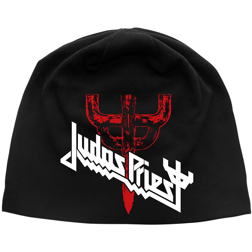 Čapica Judas Priest - Logo & Fork, Unisex,Univerzálna,Čierna