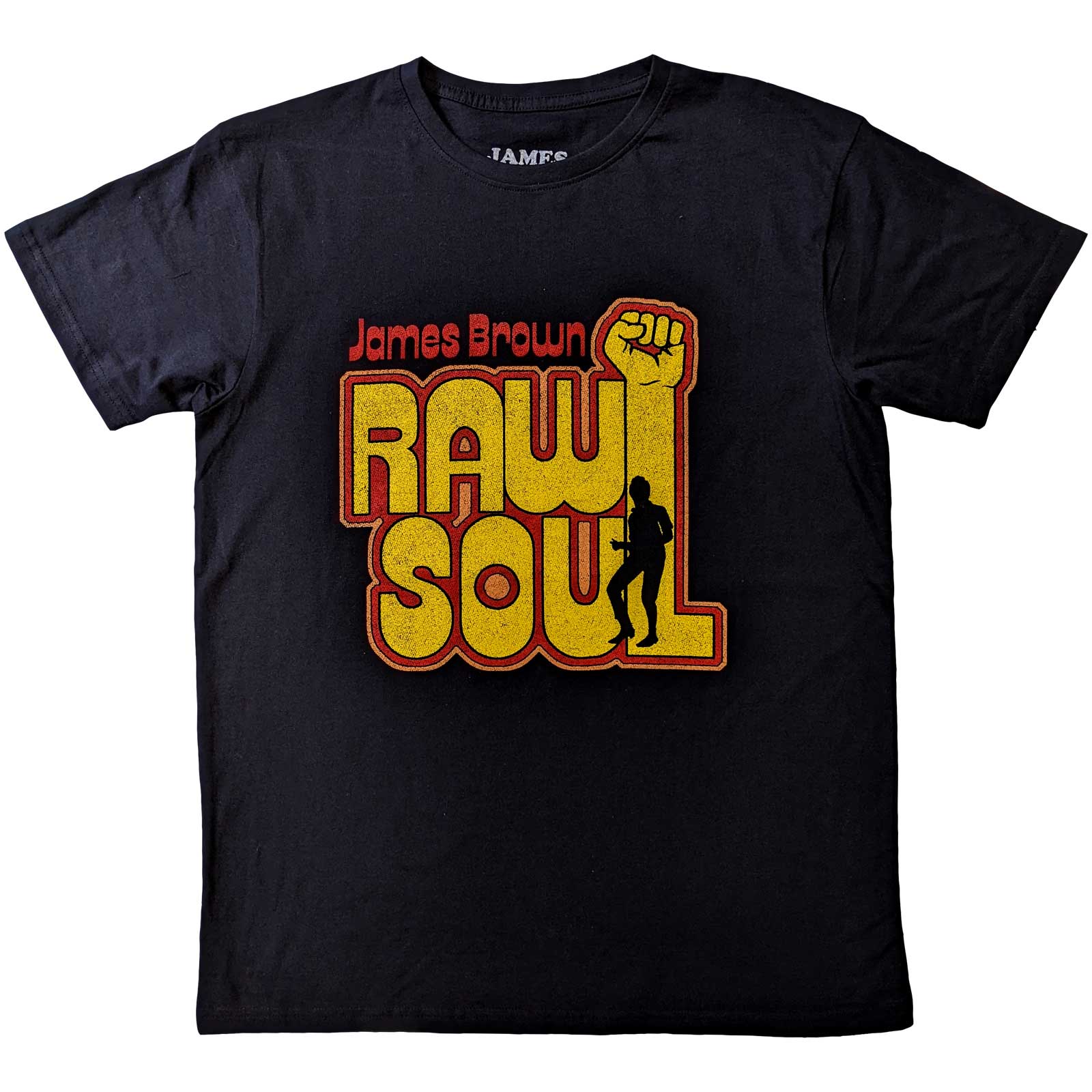 Tričko James Brown - Raw Soul, Unisex,Čierna,XXL