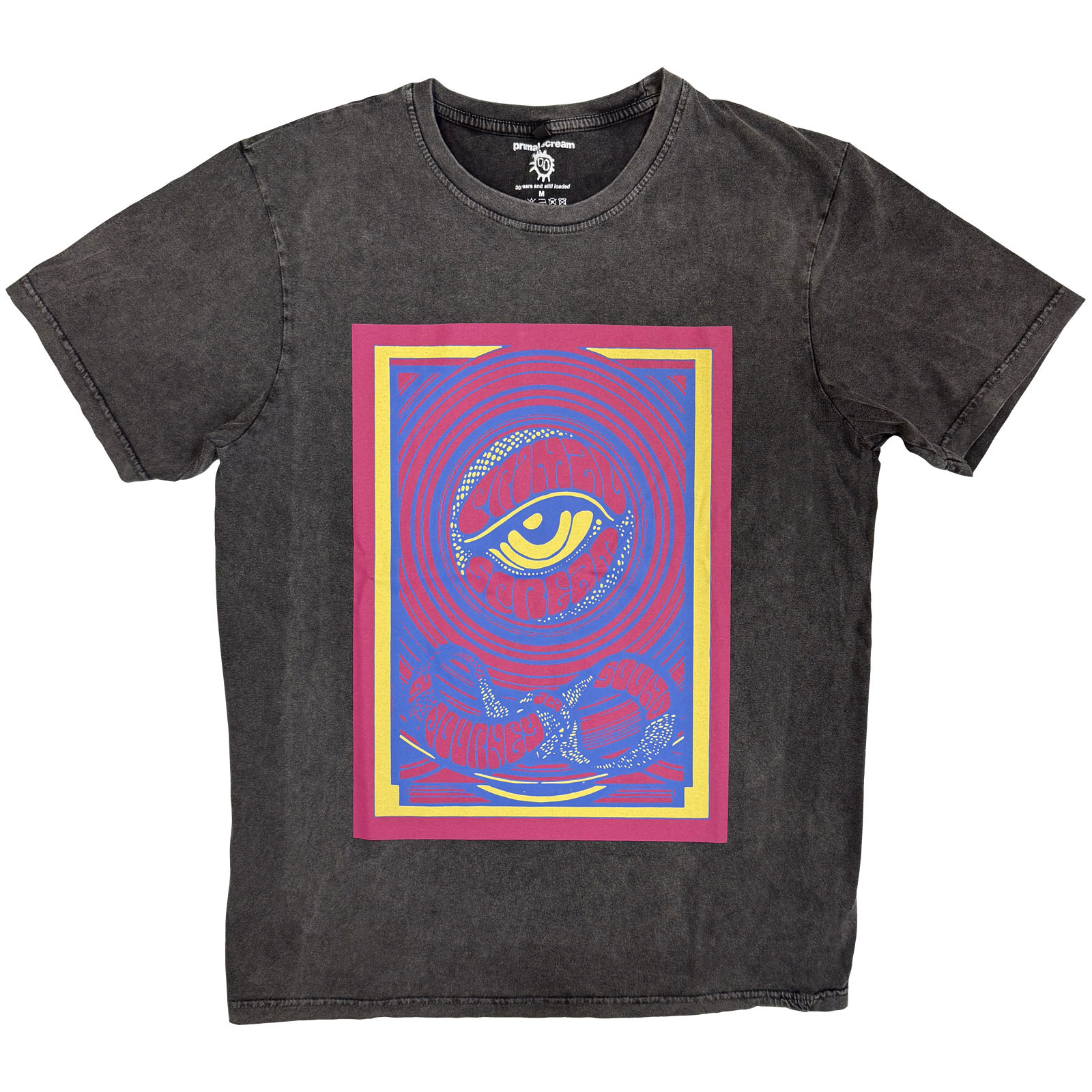 Tričko Primal Scream - Psychedelic Eye, Unisex,Šedá,XXL
