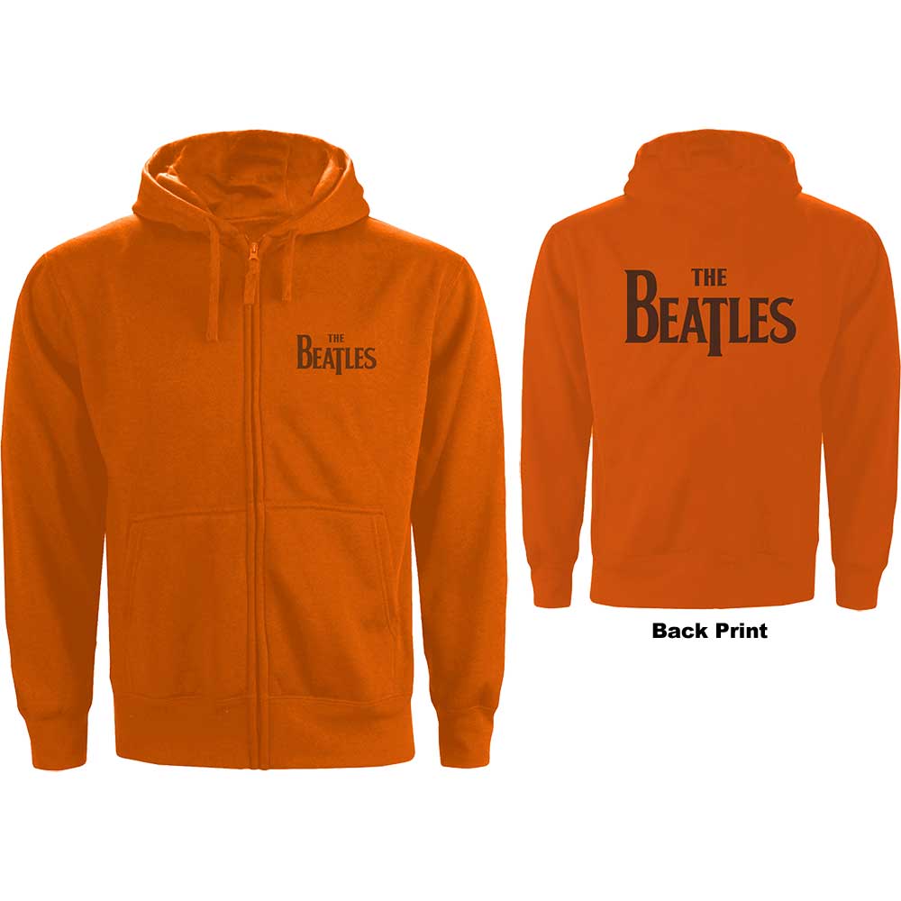 Mikina na zips The Beatles - Drop T Logo, Unisex,Oranžová,3XL