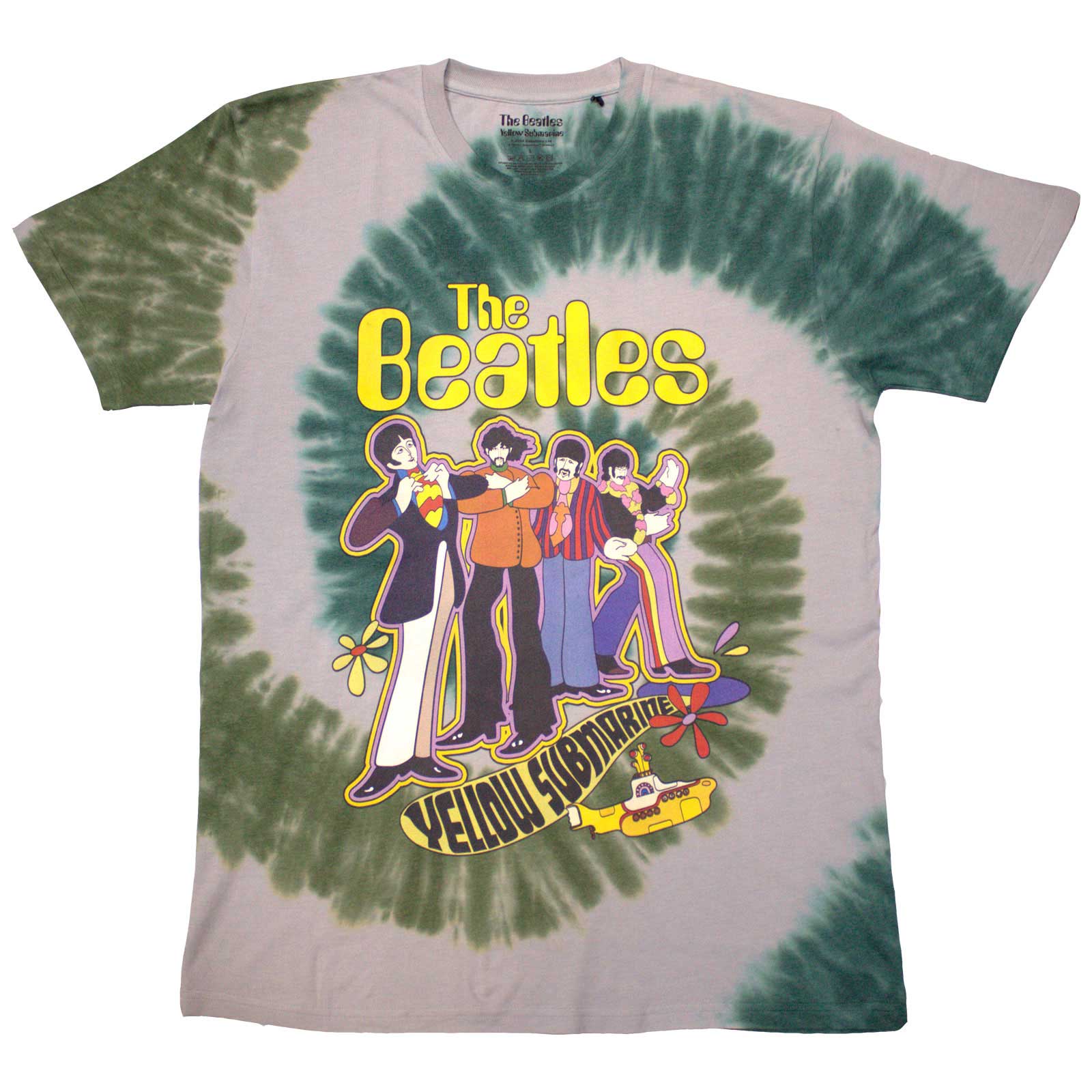 Tričko The Beatles - Yellow Submarine Band In Line, Unisex,Biela,XL