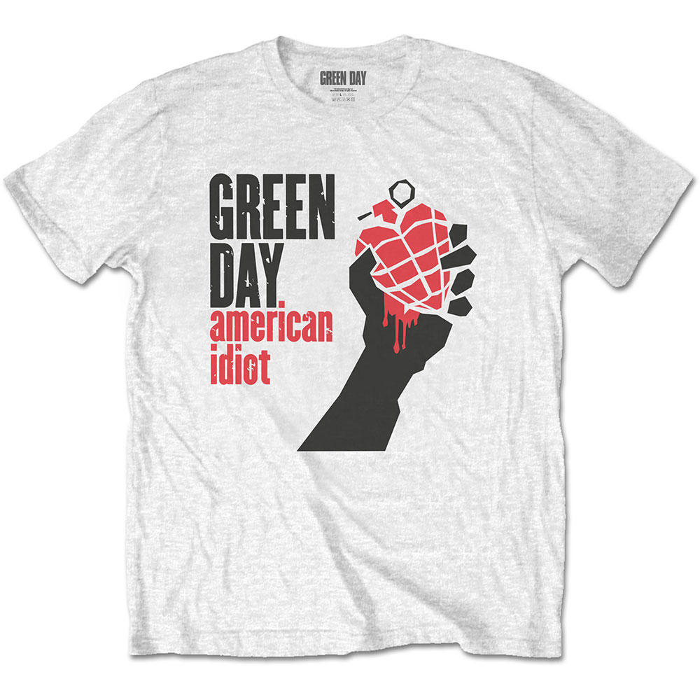 Tričko Green Day - American Idiot white, Unisex,Biela,3XL