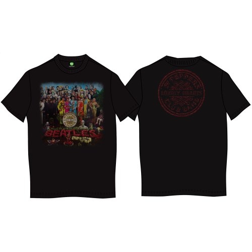 Tričko The Beatles - Sgt Pepper, Unisex,Čierna,XXL