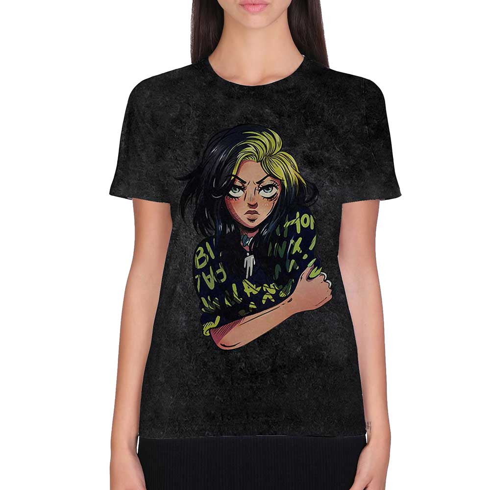 Tričko Billie Eilish - Anime Billie, Unisex,Čierna,XXL