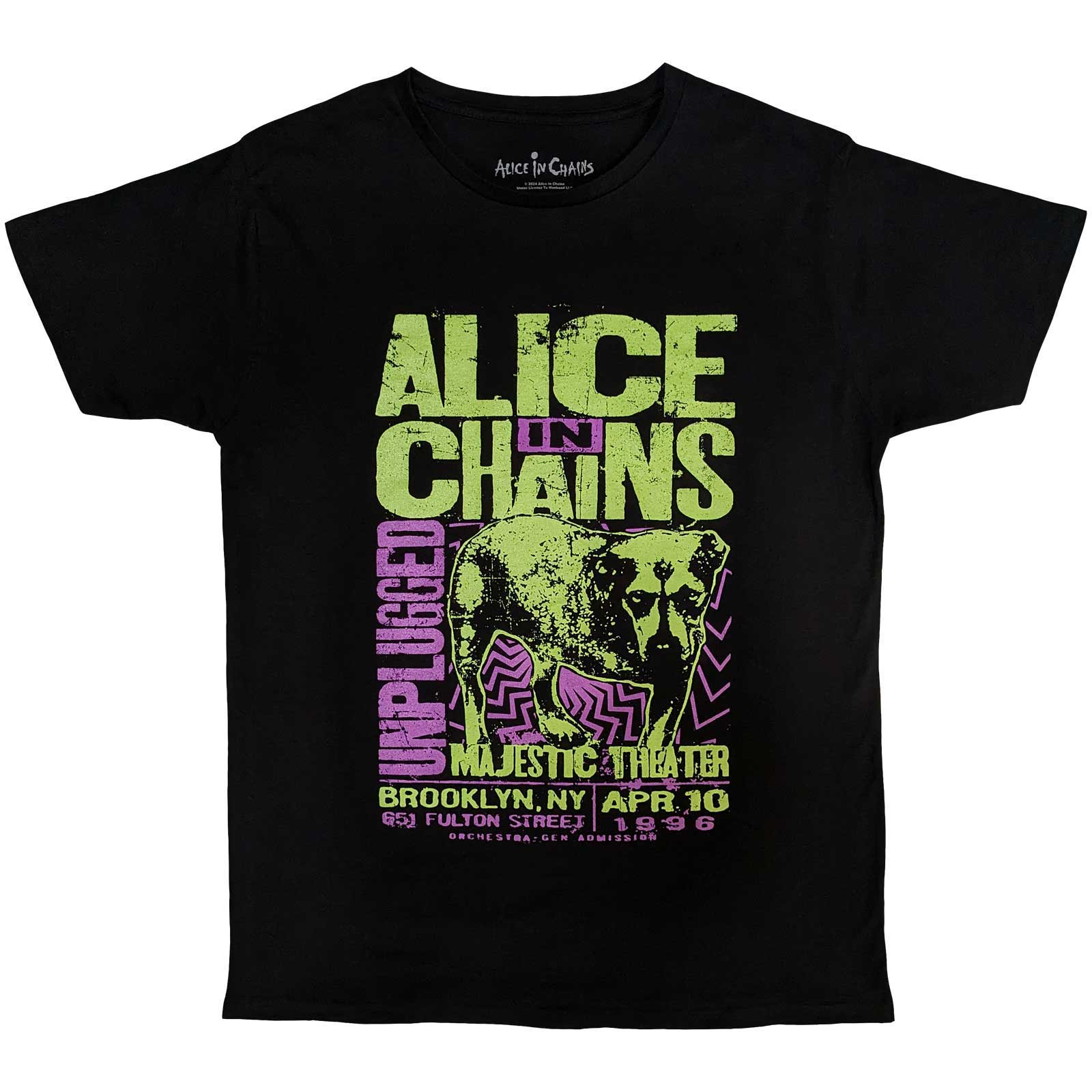 Tričko Alice In Chains - Unplugged Dog, Unisex,Čierna,XXL