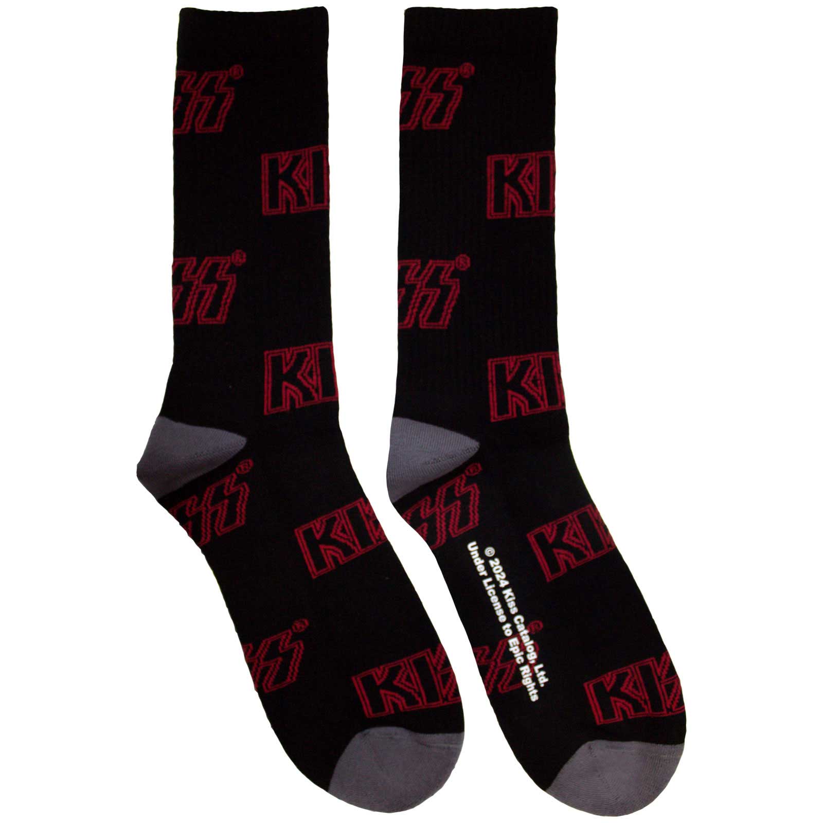 Ponožky Kiss - Logo Pattern, Unisex,Čierna,UK 7 - 11