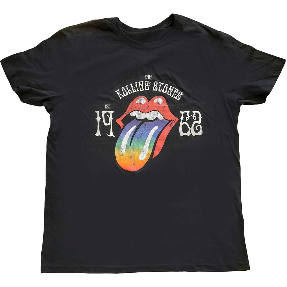 Tričko The Rolling Stones - Sixty Rainbow Tongue '62, Unisex,Čierna,XXL