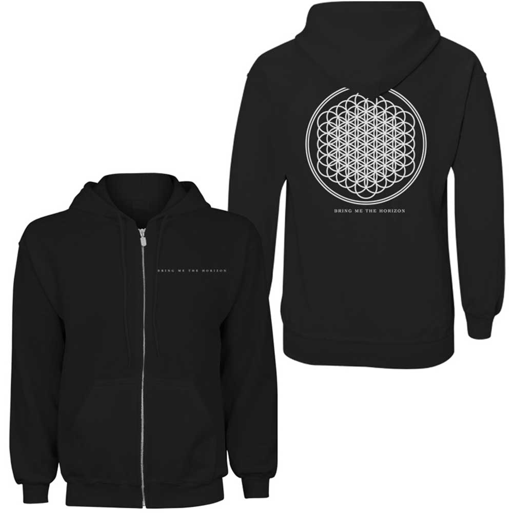 Mikina na zips Bring me the horizon - Flower of Life, Unisex,Čierna,S