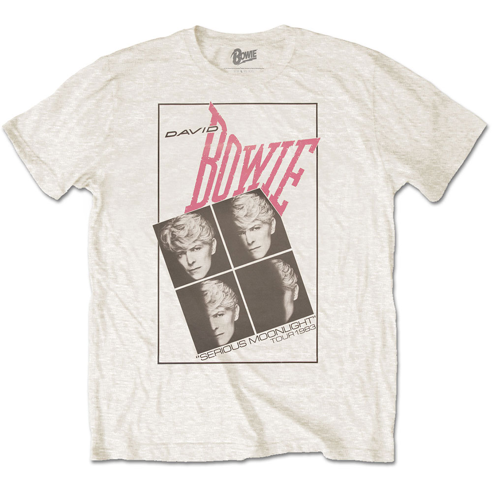 Tričko David Bowie - Serious Moonlight, Unisex,Biela,XXL