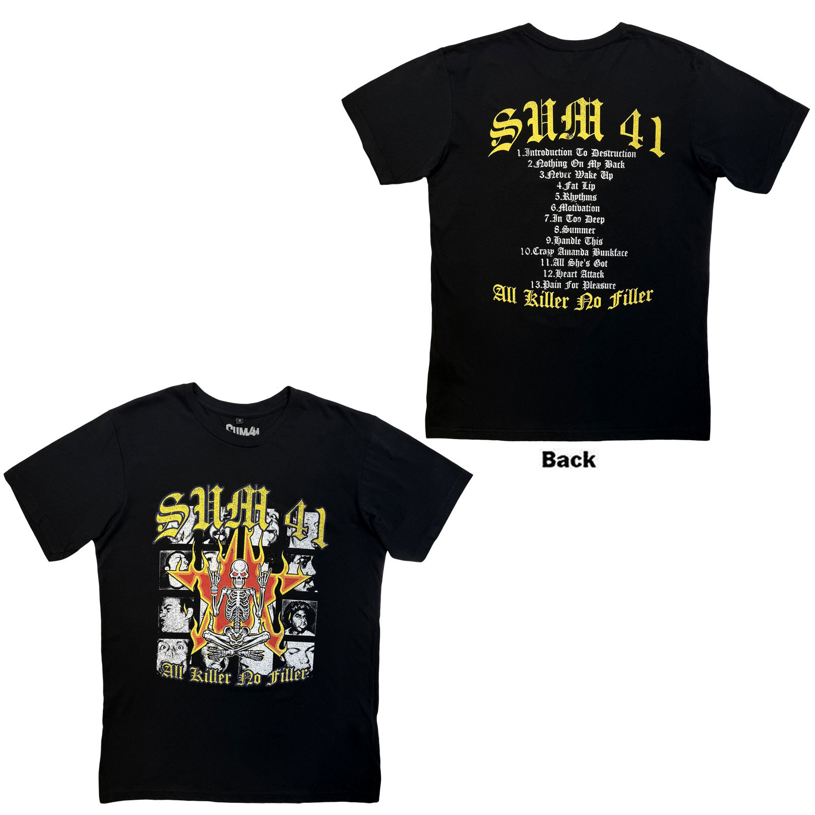 Tričko Sum 41 - All Killer No Filler Tracklist, Unisex,Čierna,L