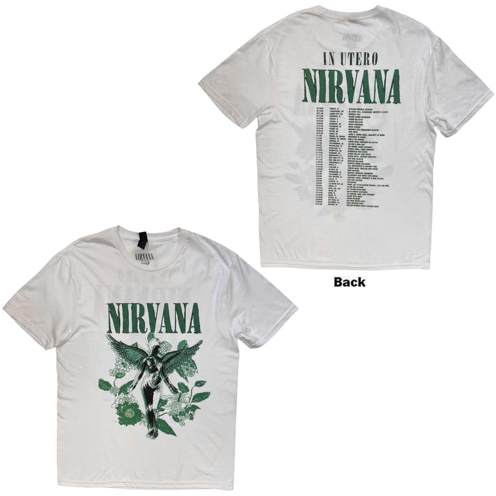 Tričko Nirvana - In Utero Green, Unisex,Biela,XXL