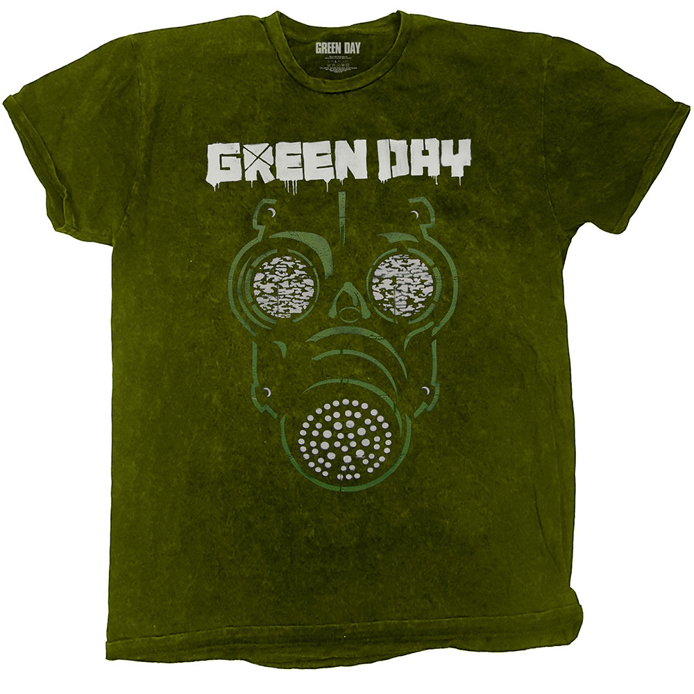 Tričko Green Day - Gas Mask, Unisex,Zelená,XXL
