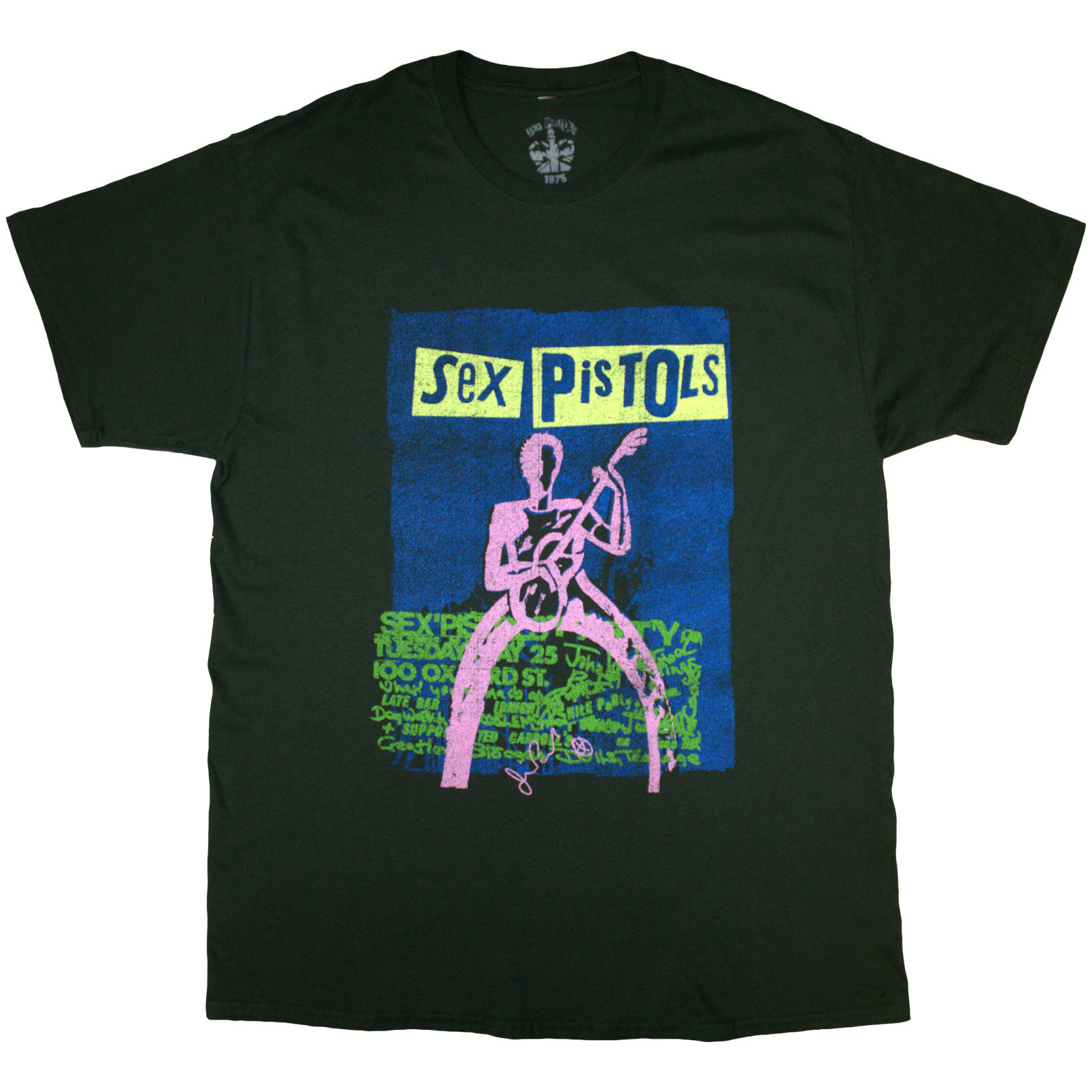 Tričko Sex Pistols - Guitar Cartoon, Unisex,Zelená,XXL