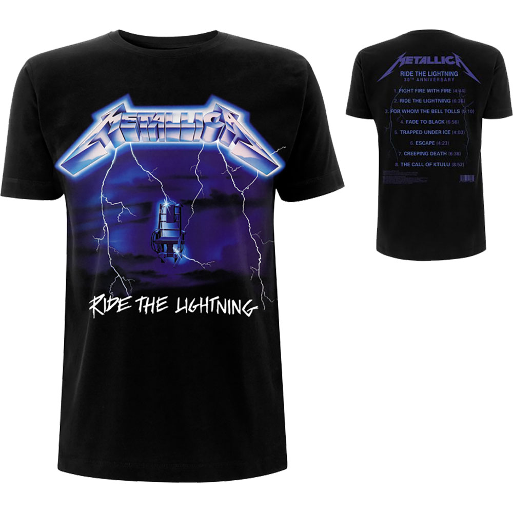 Tričko Metallica - Ride The Lightning Tracks, Unisex,Čierna,XXL