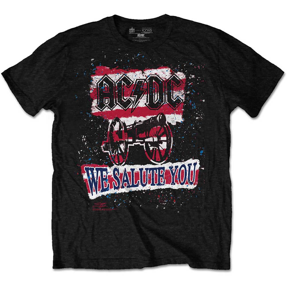 Tričko AC/DC - We Salute You Stripe, Unisex,Čierna,XL