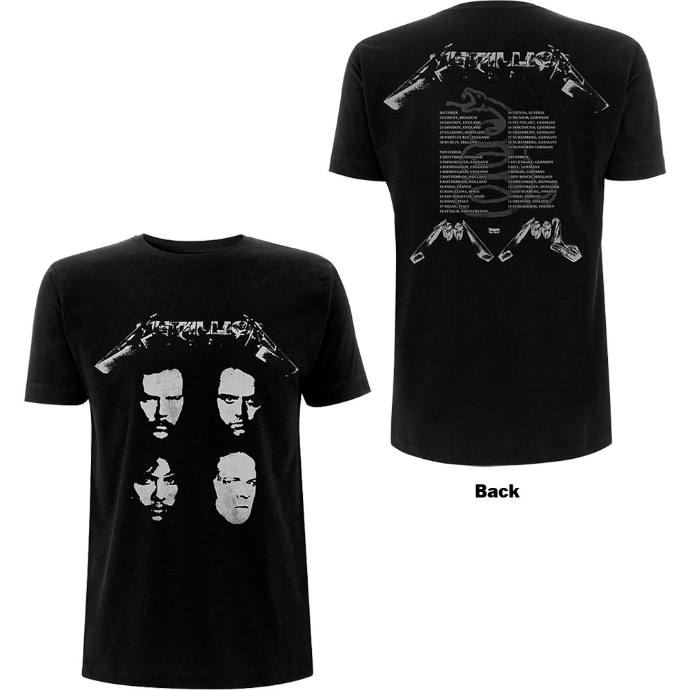 Tričko Metallica - 4 Faces, Unisex,Čierna,XXL
