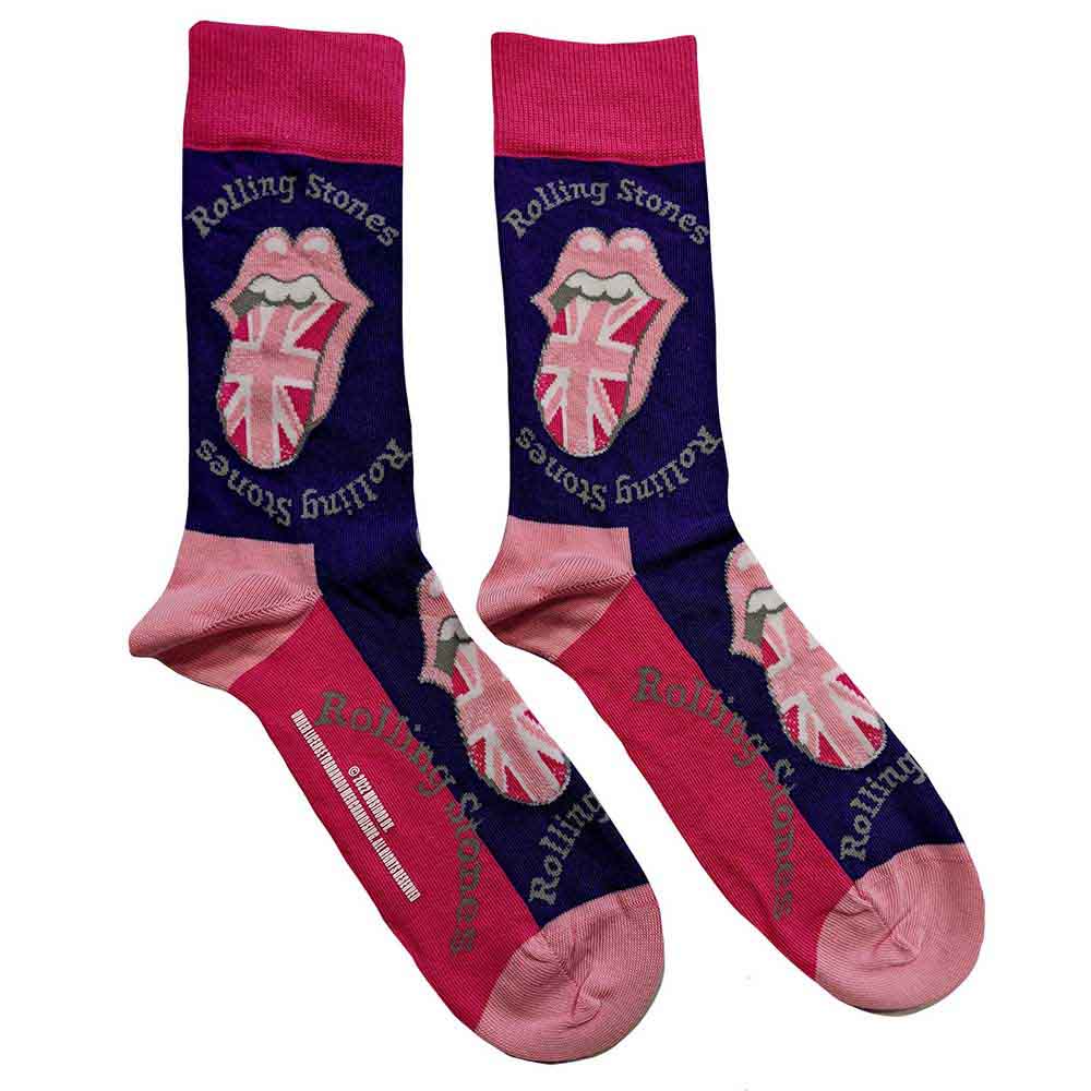 Ponožky The Rolling Stones - UK Tongue, Unisex,Fialová,UK 7 - 11