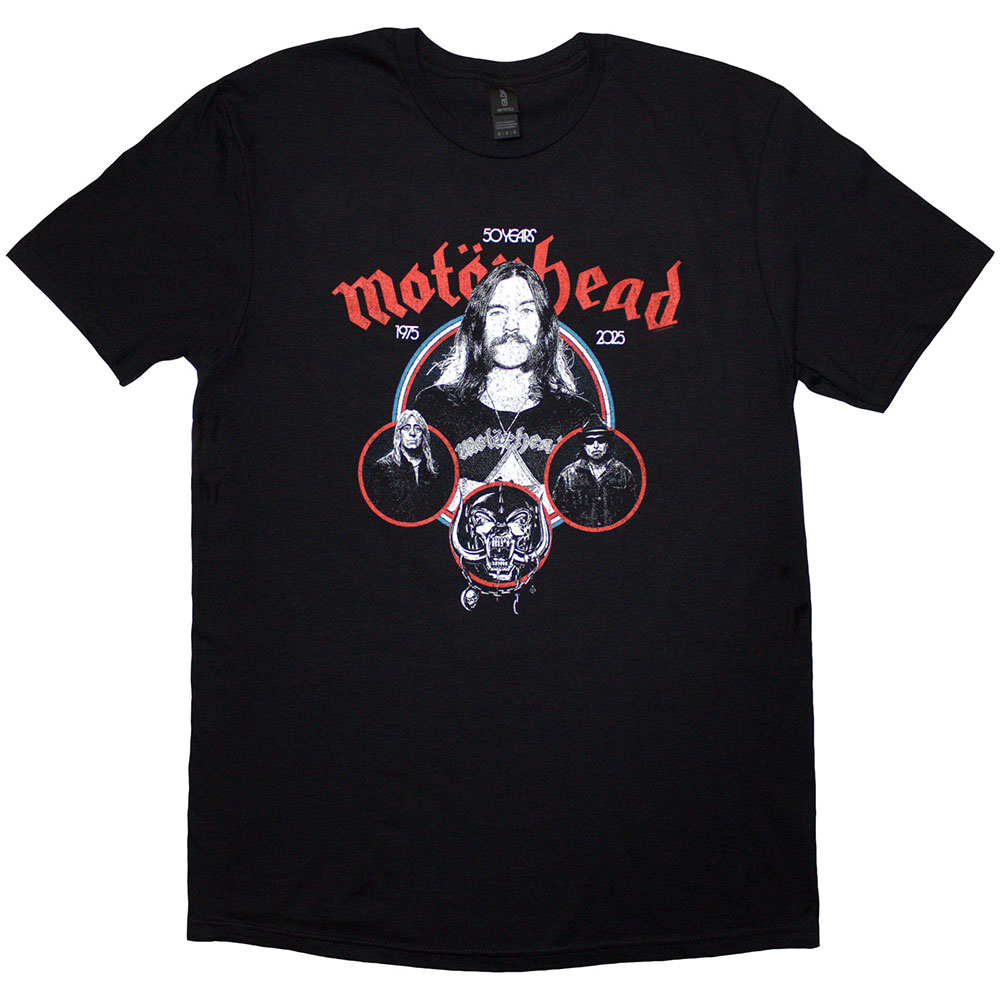 Tričko Motörhead - 50 Years Band Circles, Unisex,Čierna,XXL
