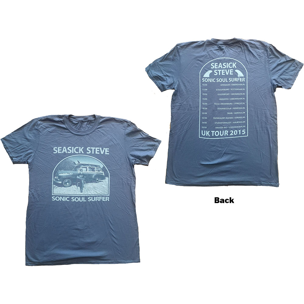 Tričko Seasick Steve - Sonic Soul Surfer, Unisex,Modrá,M