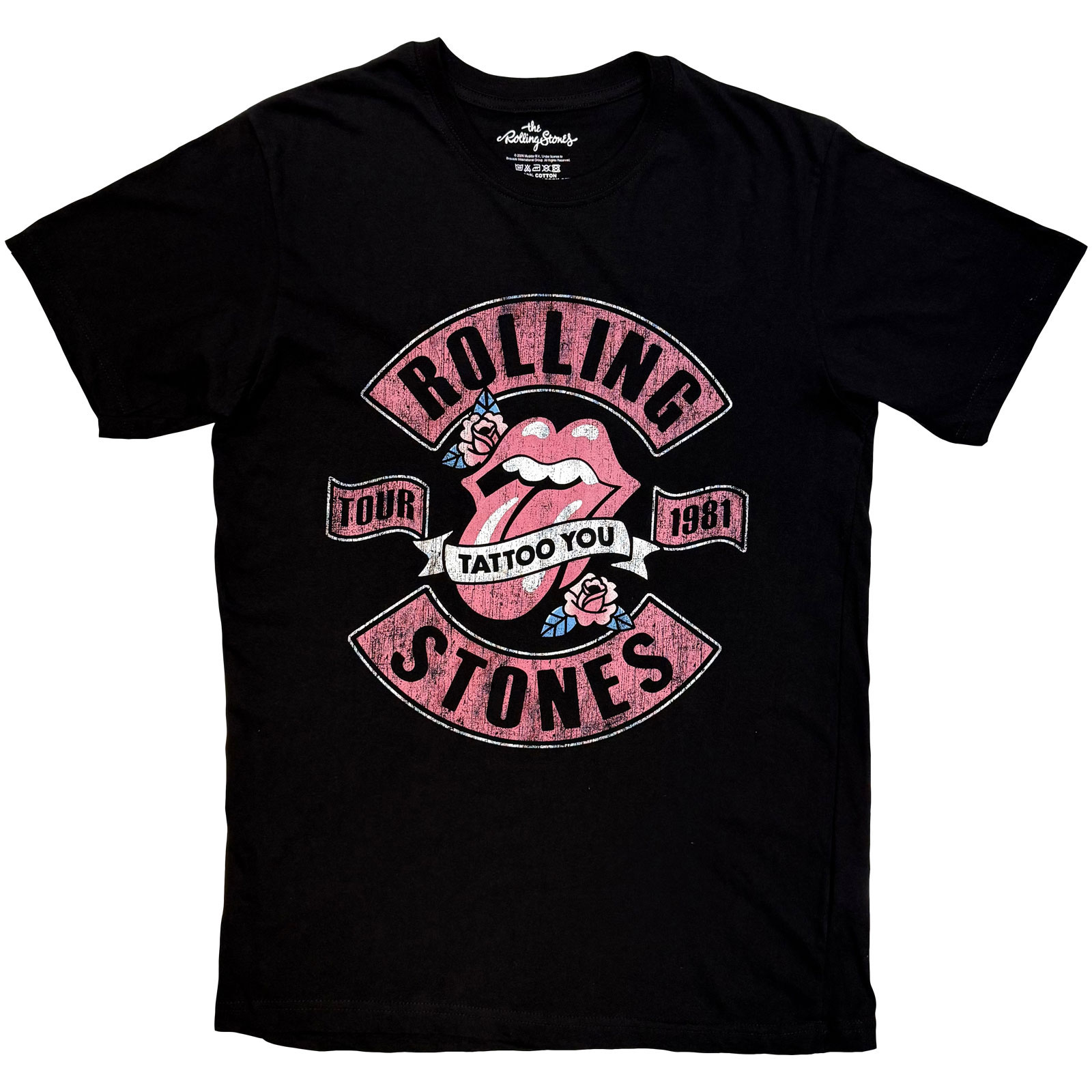 Tričko The Rolling Stones - Tour 1981 Tattoo You, Unisex,Čierna,XXL
