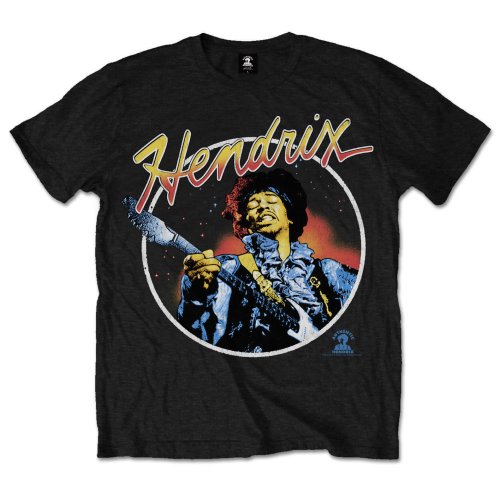 Tričko Jimi Hendrix - Script Circle, Unisex,Čierna,XXL