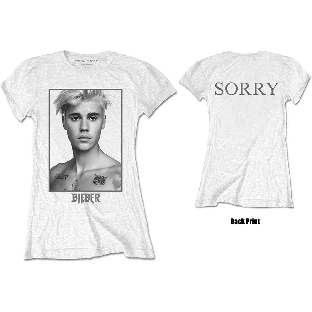 Tričko Justin Bieber - Sorry Ladies, Žena,Biela,XXL