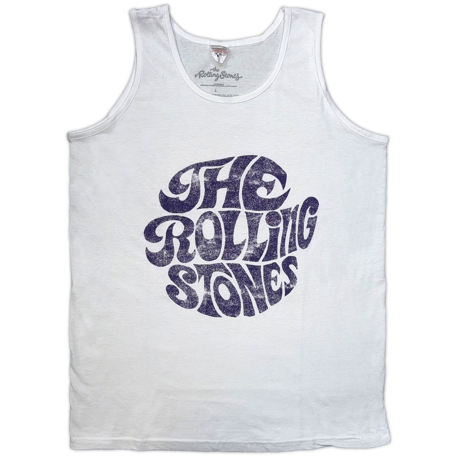 Tielko The Rolling Stones - Vintage 70s Logo, Unisex,Biela,XL