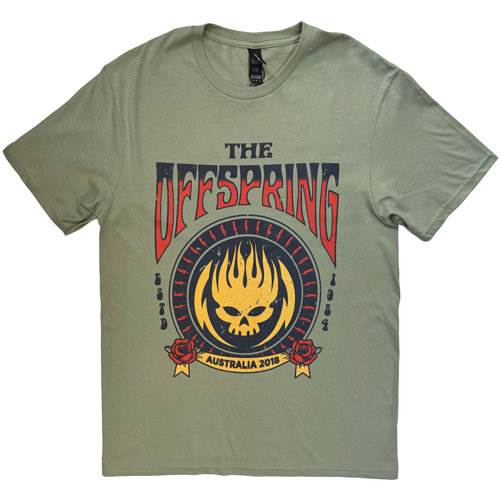 Tričko The Offspring - Australia 2018, Unisex,Zelená,XXL